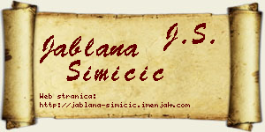 Jablana Simičić vizit kartica